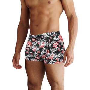 image:imageCOOFANDY Mens Square Leg Swim Briefs Tight Swim Trunks Swimsuit Athletic Bathing Suit Swimwear with LinerP Pattern10  Hibiscus