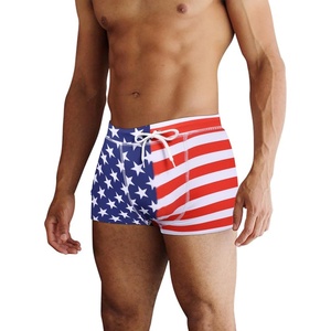 image:imageCOOFANDY Mens Square Leg Swim Briefs Tight Swim Trunks Swimsuit Athletic Bathing Suit Swimwear with LinerP Pattern12  American Flag