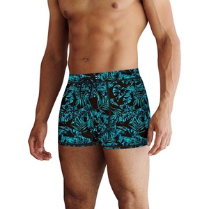 image:imageCOOFANDY Mens Square Leg Swim Briefs Tight Swim Trunks Swimsuit Athletic Bathing Suit Swimwear with LinerPattern  Black Leaves