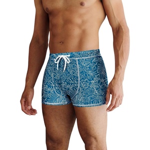 image:imageCOOFANDY Mens Square Leg Swim Briefs Tight Swim Trunks Swimsuit Athletic Bathing Suit Swimwear with LinerPattern  Leaves Flowers