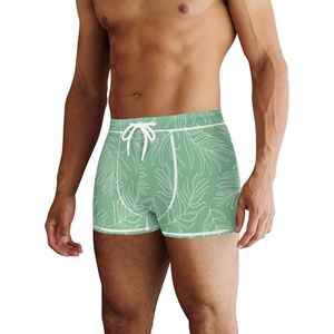 image:imageCOOFANDY Mens Square Leg Swim Briefs Tight Swim Trunks Swimsuit Athletic Bathing Suit Swimwear with LinerPattern  Line Leaf