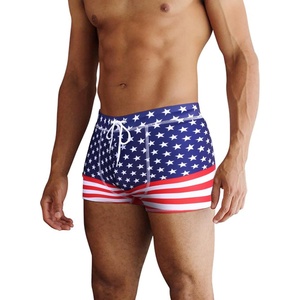 image:imageCOOFANDY Mens Square Leg Swim Briefs Tight Swim Trunks Swimsuit Athletic Bathing Suit Swimwear with LinerPattern4  American Flag