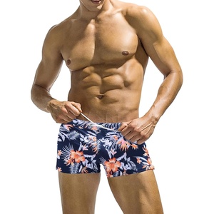 image:imageCOOFANDY Mens Square Leg Swim Briefs Tight Swim Trunks Swimsuit Athletic Bathing Suit Swimwear with LinerZ Navy Blue Flowers
