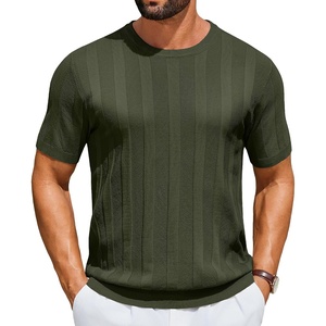 image:imageCOOFANDY Mens TShirts Short Sleeve Knit Shirt Crew Neck Sweater Fashion Casual Textured Pullover TeesArmy Green