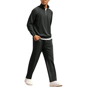 image:imageCOOFANDY Mens Tracksuit 2 Piece Relaxed Fit Halfzip Sweatsuits Athletic Running Jogging Suit SetsBlack