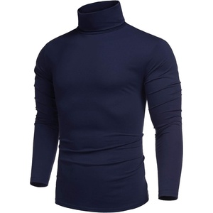image:imageCOOFANDY Mens Turtleneck Cotton T Shirts Long Sleeve Slim Fit Thermal TopsNavy Blue