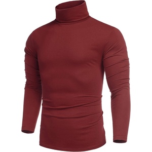 image:imageCOOFANDY Mens Turtleneck Cotton T Shirts Long Sleeve Slim Fit Thermal TopsWine Red