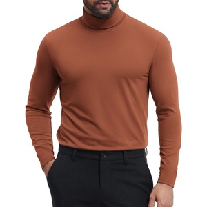 image:imageCOOFANDY Mens Turtleneck Shirts Slim Fit Shirt Tops Lightweight Pullover Thermal Sweater Casual Long Sleeve ShirtCaramel