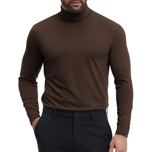 image:imageCOOFANDY Mens Turtleneck Shirts Slim Fit Shirt Tops Lightweight Pullover Thermal Sweater Casual Long Sleeve ShirtDark Brown