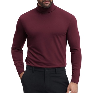 image:imageCOOFANDY Mens Turtleneck Shirts Slim Fit Shirt Tops Lightweight Pullover Thermal Sweater Casual Long Sleeve ShirtDark Red