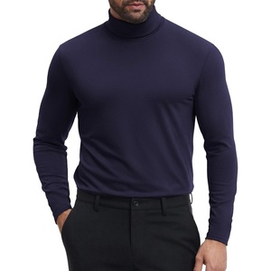 image:imageCOOFANDY Mens Turtleneck Shirts Slim Fit Shirt Tops Lightweight Pullover Thermal Sweater Casual Long Sleeve ShirtNavy Blue