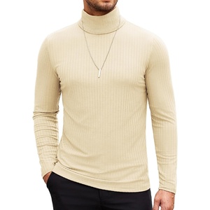 image:imageCOOFANDY Mens Turtleneck Sweater Slim Fit Lightweight Basic Ribbed SweatersBeige