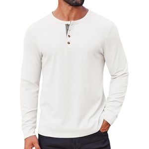image:imageCOOFANDY Mens Waffle Henley Shirts Long Sleeve Casual TShirt Basic Lightweight Pullover TeesWhite
