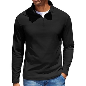 image:imageCOOFANDY Quarter Zip Pullover Men Long Sleeve Sweatshirts for Men Fleece Sweater FallBlack
