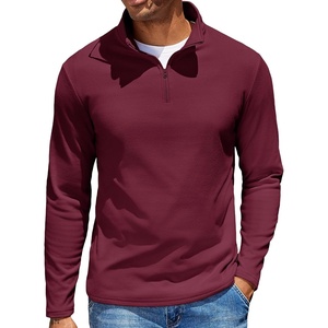 image:imageCOOFANDY Quarter Zip Pullover Men Long Sleeve Sweatshirts for Men Fleece Sweater FallDark Red