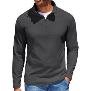 image:imageCOOFANDY Quarter Zip Pullover Men Long Sleeve Sweatshirts for Men Fleece Sweater FallHeather Grey