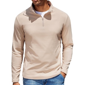 image:imageCOOFANDY Quarter Zip Pullover Men Long Sleeve Sweatshirts for Men Fleece Sweater FallKhaki