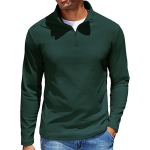 image:imageCOOFANDY Quarter Zip Pullover Men Long Sleeve Sweatshirts for Men Fleece Sweater FallLake Green