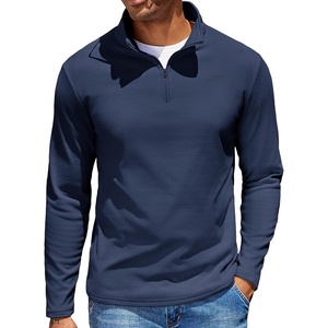 image:imageCOOFANDY Quarter Zip Pullover Men Long Sleeve Sweatshirts for Men Fleece Sweater FallNavy Blue