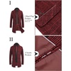 image:imageCOOFANDY Christmas Coat Men Plaid Wool Coat Winter Stylish Wool Blend Single Breasted Peacoat Business Coat Red Plaid XL