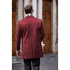 image:imageCOOFANDY Christmas Coat Men Plaid Wool Coat Winter Stylish Wool Blend Single Breasted Peacoat Business Coat Red Plaid XL