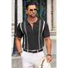 image:imageCOOFANDY Knit Shirts for Men Casual Short Sleeve Button Down Shirts Summer Beach Stretch Fit Collared ShirtsBlack