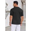 image:imageCOOFANDY Knit Shirts for Men Casual Short Sleeve Button Down Shirts Summer Beach Stretch Fit Collared ShirtsBlack