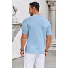 image:imageCOOFANDY Knit Shirts for Men Casual Short Sleeve Button Down Shirts Summer Beach Stretch Fit Collared ShirtsBlue