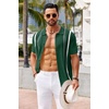 image:imageCOOFANDY Knit Shirts for Men Casual Short Sleeve Button Down Shirts Summer Beach Stretch Fit Collared ShirtsDark Green