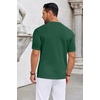 image:imageCOOFANDY Knit Shirts for Men Casual Short Sleeve Button Down Shirts Summer Beach Stretch Fit Collared ShirtsDark Green
