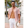 image:imageCOOFANDY Knit Shirts for Men Casual Short Sleeve Button Down Shirts Summer Beach Stretch Fit Collared ShirtsDusty Rose