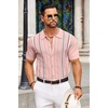 image:imageCOOFANDY Knit Shirts for Men Casual Short Sleeve Button Down Shirts Summer Beach Stretch Fit Collared ShirtsDusty Rose