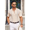 image:imageCOOFANDY Knit Shirts for Men Casual Short Sleeve Button Down Shirts Summer Beach Stretch Fit Collared ShirtsKhaki