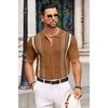 image:imageCOOFANDY Knit Shirts for Men Casual Short Sleeve Button Down Shirts Summer Beach Stretch Fit Collared ShirtsLight Brown