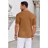 image:imageCOOFANDY Knit Shirts for Men Casual Short Sleeve Button Down Shirts Summer Beach Stretch Fit Collared ShirtsLight Brown