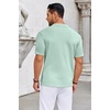 image:imageCOOFANDY Knit Shirts for Men Casual Short Sleeve Button Down Shirts Summer Beach Stretch Fit Collared ShirtsMint Green