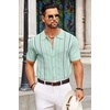 image:imageCOOFANDY Knit Shirts for Men Casual Short Sleeve Button Down Shirts Summer Beach Stretch Fit Collared ShirtsMint Green