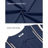 image:imageCOOFANDY Knit Shirts for Men Casual Short Sleeve Button Down Shirts Summer Beach Stretch Fit Collared ShirtsNavy