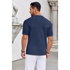 image:imageCOOFANDY Knit Shirts for Men Casual Short Sleeve Button Down Shirts Summer Beach Stretch Fit Collared ShirtsNavy