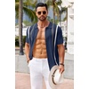 image:imageCOOFANDY Knit Shirts for Men Casual Short Sleeve Button Down Shirts Summer Beach Stretch Fit Collared ShirtsNavy