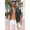 image:imageCOOFANDY Knit Shirts for Men Casual Short Sleeve Button Down Shirts Summer Beach Stretch Fit Collared ShirtsOlive Green