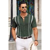 image:imageCOOFANDY Knit Shirts for Men Casual Short Sleeve Button Down Shirts Summer Beach Stretch Fit Collared ShirtsOlive Green