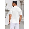 image:imageCOOFANDY Knit Shirts for Men Casual Short Sleeve Button Down Shirts Summer Beach Stretch Fit Collared ShirtsWhite