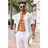 image:imageCOOFANDY Knit Shirts for Men Casual Short Sleeve Button Down Shirts Summer Beach Stretch Fit Collared ShirtsWhite
