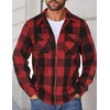 image:imageCOOFANDY Men Flannel Jackets Full Zip Up Plaid Shirt Shackets Cotton Lightweight Jackets Casual Stylish Fall Jackets 2024