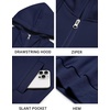 image:imageCOOFANDY Men Full Zip Hoodie Fleece Zipper Sweatshirt Casual Hooded Jacket  lightweight fleecelined and smooth zipper versatile drawstring hood ideal for daily wear school gym outdoor activitiesNavy Blue