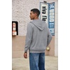 image:imageCOOFANDY Men Full Zip Hoodie Fleece Zipper Sweatshirt Casual Hooded Jacket  lightweight fleecelined and smooth zipper versatile drawstring hood ideal for daily wear school gym outdoor activitiesLight Grey