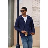 image:imageCOOFANDY Men Full Zip Hoodie Fleece Zipper Sweatshirt Casual Hooded Jacket  lightweight fleecelined and smooth zipper versatile drawstring hood ideal for daily wear school gym outdoor activitiesNavy Blue