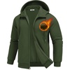 image:imageCOOFANDY Men Full Zip Hoodie Fleece Zipper Sweatshirt Casual Hooded Jacket  lightweight fleecelined and smooth zipper versatile drawstring hood ideal for daily wear school gym outdoor activitiesArmy Green