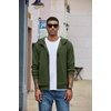 image:imageCOOFANDY Men Full Zip Hoodie Fleece Zipper Sweatshirt Casual Hooded Jacket  lightweight fleecelined and smooth zipper versatile drawstring hood ideal for daily wear school gym outdoor activitiesArmy Green